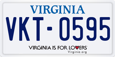 VA license plate VKT0595