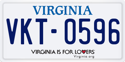 VA license plate VKT0596