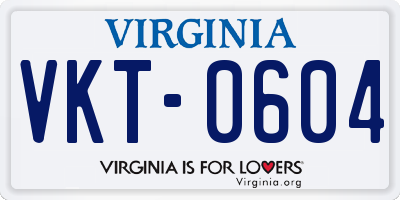 VA license plate VKT0604