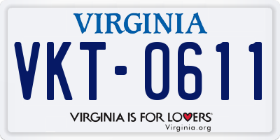 VA license plate VKT0611