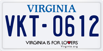 VA license plate VKT0612