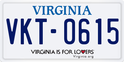VA license plate VKT0615