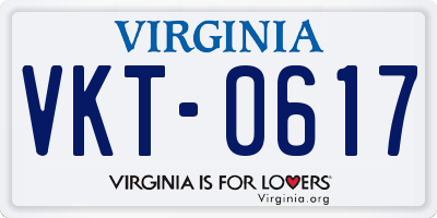 VA license plate VKT0617
