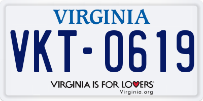 VA license plate VKT0619