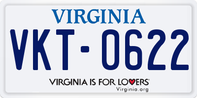 VA license plate VKT0622
