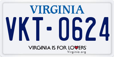 VA license plate VKT0624