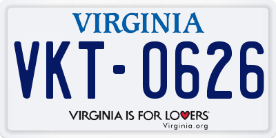 VA license plate VKT0626