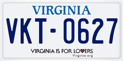 VA license plate VKT0627