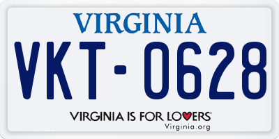 VA license plate VKT0628