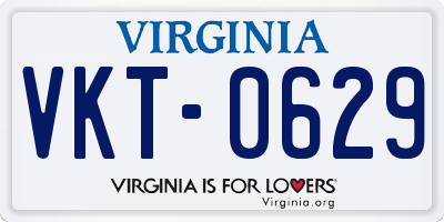 VA license plate VKT0629