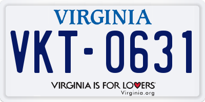 VA license plate VKT0631