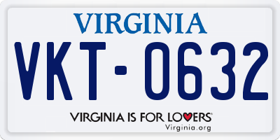 VA license plate VKT0632