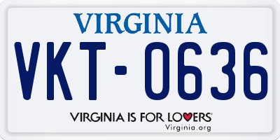 VA license plate VKT0636