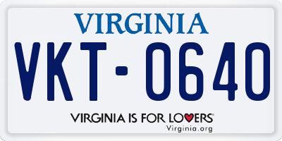 VA license plate VKT0640