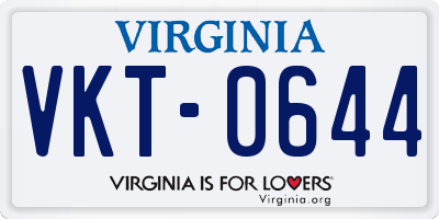 VA license plate VKT0644