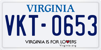 VA license plate VKT0653