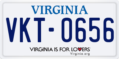 VA license plate VKT0656