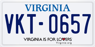 VA license plate VKT0657