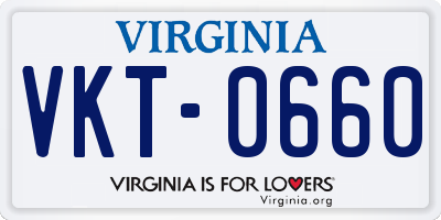 VA license plate VKT0660