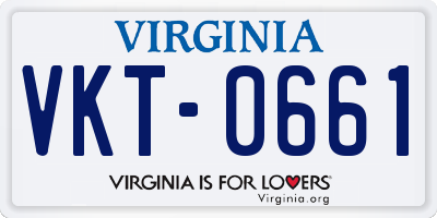 VA license plate VKT0661