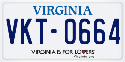 VA license plate VKT0664