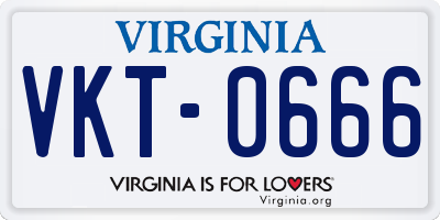 VA license plate VKT0666