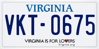 VA license plate VKT0675
