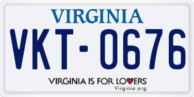 VA license plate VKT0676