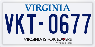 VA license plate VKT0677