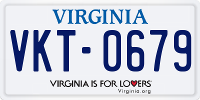 VA license plate VKT0679