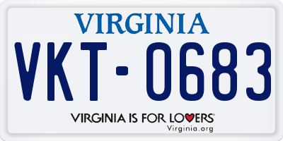 VA license plate VKT0683