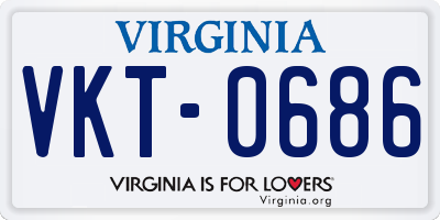VA license plate VKT0686