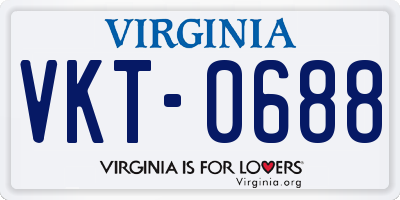 VA license plate VKT0688