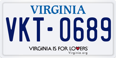 VA license plate VKT0689