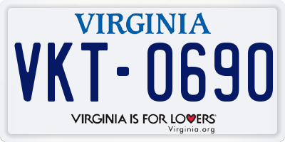 VA license plate VKT0690