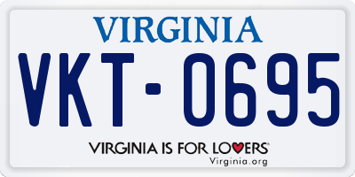 VA license plate VKT0695