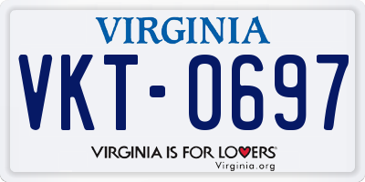 VA license plate VKT0697