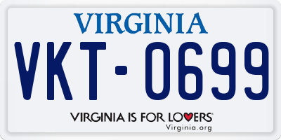 VA license plate VKT0699