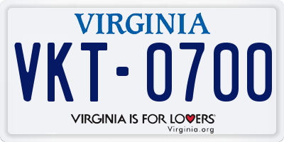VA license plate VKT0700