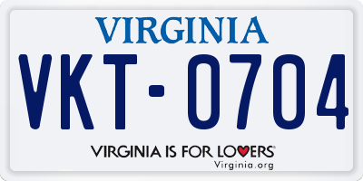VA license plate VKT0704
