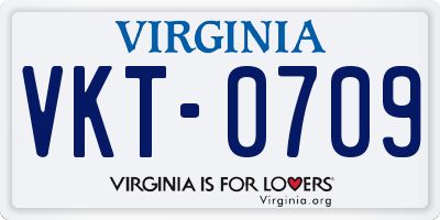 VA license plate VKT0709