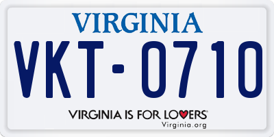 VA license plate VKT0710