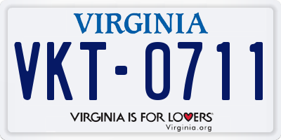 VA license plate VKT0711