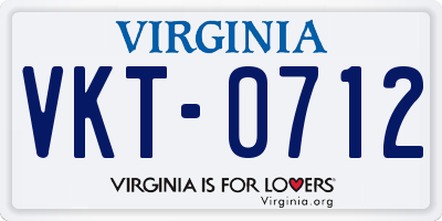 VA license plate VKT0712