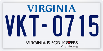 VA license plate VKT0715