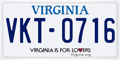 VA license plate VKT0716
