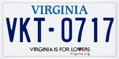 VA license plate VKT0717