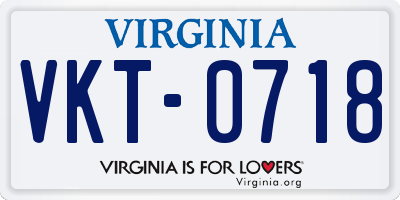 VA license plate VKT0718
