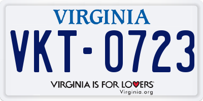 VA license plate VKT0723