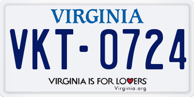 VA license plate VKT0724